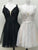 V Neck Black Karissa Cocktail Homecoming Dresses Mini White Dress With Appliques CD3898
