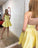Simple Straps Homecoming Dresses Lina Short Yellow CD3947