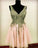 Short Tulle V Neck Sequin Beaded Homecoming Dresses Marian CD4001