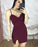 Lindsay Satin Homecoming Dresses A-Line V Neck Short CD4050