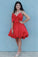 Strapless Short With Bowknot Red Homecoming Dresses Irene Party Dress CD4142