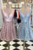 Sparkle Fitted Short Light Ashlynn A Line Homecoming Dresses Sky Blue V Neck CD4144