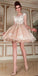 Romantic Tulle & Scoop Neckline Short Homecoming Dresses Lace Mariyah With Appliques & 3D Flowers CD423