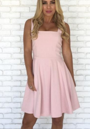 Jazmyn Satin Homecoming Dresses Pink Short Backless CD4310