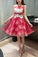 And Appliques Gown Amber Lace Homecoming Dresses Short Dress Cute Dress Red Tulle CD4584