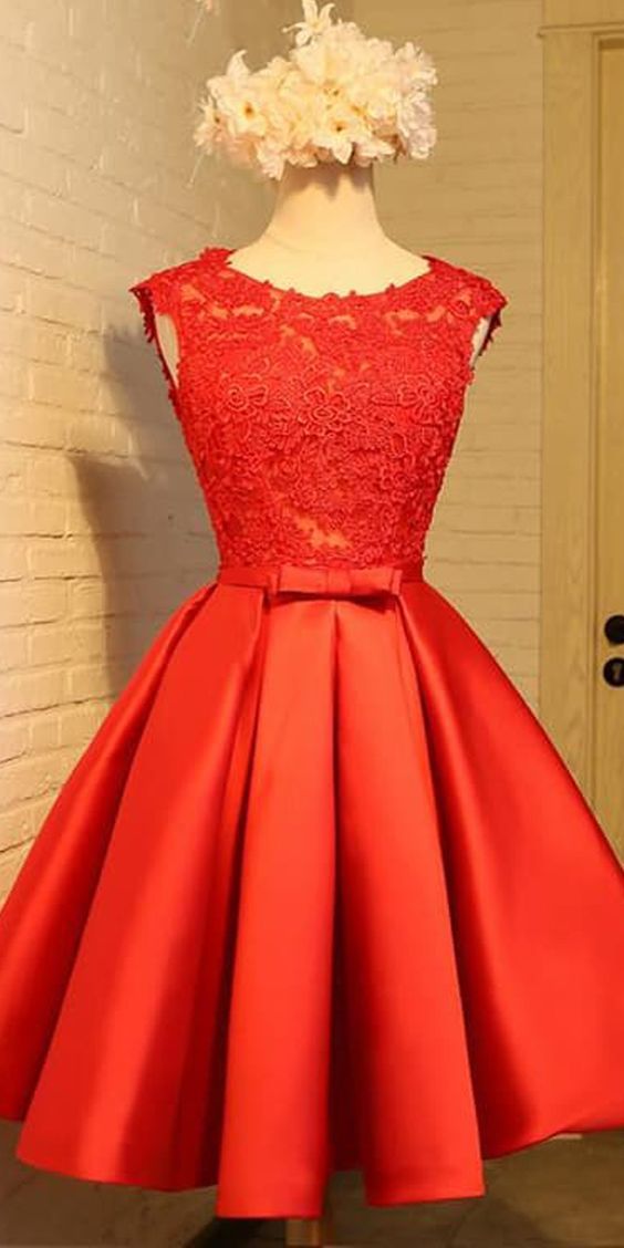 A-Line Chic Claire Homecoming Dresses Red Short Party Dress CD4642