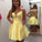 Yellow Short Short Homecoming Dresses Madyson Party Dresses Graduation Dress CD4658
