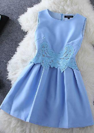 Embroidered Sleeveless Blue Short Amelia Homecoming Dresses CD4736