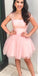 Sparkle Beaded Cap Sleeves Homecoming Dresses Mackenzie Pink CD4828