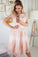 A-Line Round Neck Short Sleeves Knee-Length With Toni Homecoming Dresses Pink Appliques CD5071