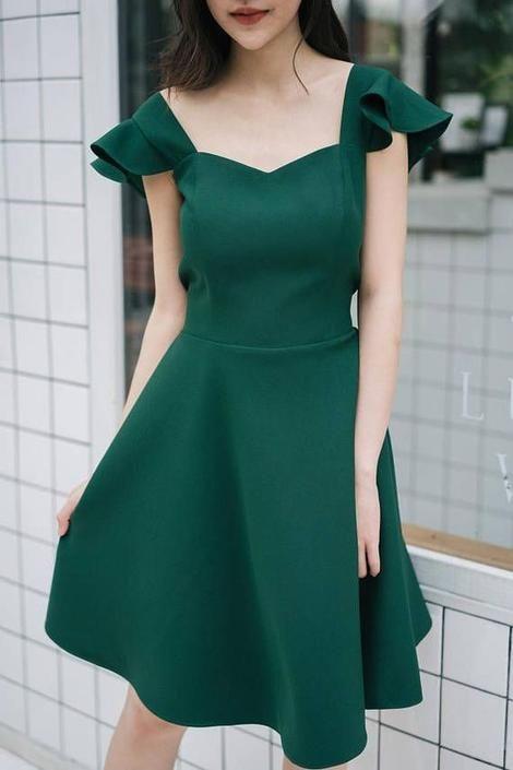 Party Dress Forest Green Dress Formal Crystal Homecoming Dresses CD5168