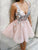 Homecoming Dresses Meg Pink Short Appliques Cheap Party Dresses CD516