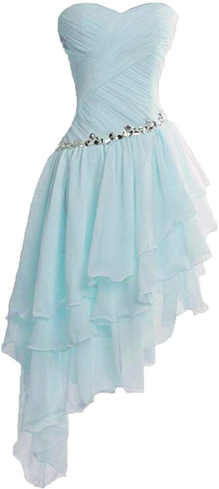 High Low Bridemaid Dresses Short Natalya Chiffon Homecoming Dresses CD5248
