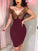 Burgundy Polly Lace Homecoming Dresses Patchwork Off Shoulder Party Midi Dress CD5485