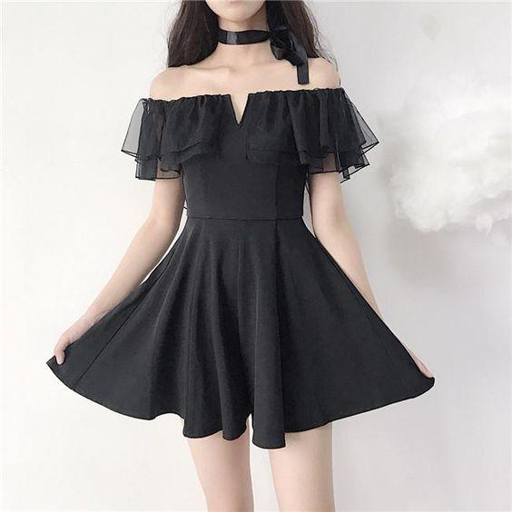 Black Maud Homecoming Dresses Off-Shoulder Elegant CD5561