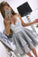 Gray Natalya Homecoming Dresses Cocktail Lace Short Gray Dress CD5743