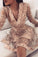 Cute Long Sleeve V Neck Above Homecoming Dresses Cali Pink Knee CD4950