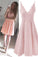 Spaghetti Short Cheap Dress Pink Satin A Line Mariah Homecoming Dresses Formal Dress CD6789