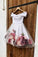 White Homecoming Dresses Heidi Tulle Applique Short Party Dress Long Sleeve With Flowers CD7121