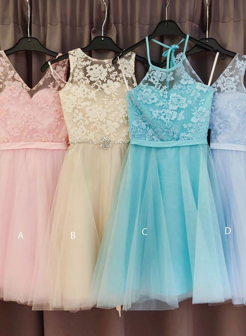 Edith Homecoming Dresses Lace Cute Tulle Short Dress CD729