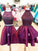 Burgundy Elastic Satin Lorna Homecoming Dresses Beading Mismatched Sleeveless CD748