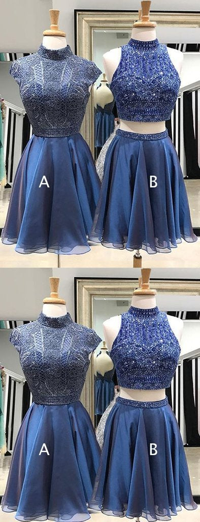Beading Chiffon Destiny Royal Blue Homecoming Dresses Mismatched CD750