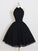 Black Halter Homecoming Dresses Elvira Simple Cheap Short CD75