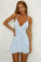 Sexy Straps Light Blue Mini Amiah Homecoming Dresses Cocktail Dress Short Party CD7631