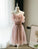 Lovely Off Shoulder Knee Length Formal Cute Party Homecoming Dresses Addison Pink Dresses CD7650