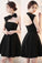 Little Black With Cute Bow Open Homecoming Dresses Jordyn Back Party Dresses CD7738
