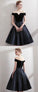 Black Homecoming Dresses Satin Pancy Short Black CD802