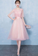 Simple V Neck Tulle Short Pink Jessica Homecoming Dresses Tulle CD812
