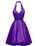 Halter Deep V A Line Satin Homecoming Dresses Lena Neck Appliques Purple Backless Pleated CD8342