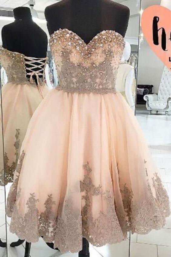 2024 Hot Selling Tulle Sweetheart With Appliques Lace A Line Homecoming Dresses Julianne CD8345