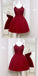 Spaghetti Lace Homecoming Dresses Aiyana Straps A-Line Burgundy Tulle Short With CD866