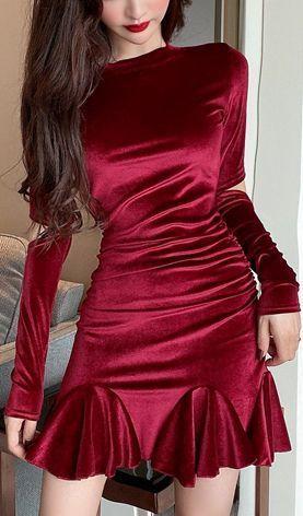 Dark Red Sleeve Homecoming Dresses Nicky Short CD8684
