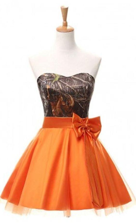 Camo Short Party Homecoming Dresses Aryana Dress Orange Dresses CD8822