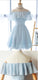 Simple Aryanna Chiffon Homecoming Dresses A Line Off The Shoulder Light Blue Short CD9058