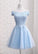Off Lace Homecoming Dresses Aliana Shoulder Fluffy Puffy Tulle Bridemaid Midi Dress CD9169