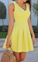 Yellow Amiah Homecoming Dresses A Line V Neck Mini Casual Sexy Party CD928