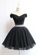 Beautiful Cute Charming Black Homecoming Dresses Aracely Tulle V Neck Beaded Short Dress Black CD938