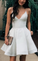 A-Line Spaghetti Straps Above-Knee White Homecoming Dresses Adelaide With Pockets CD963