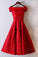 Gorgeous Red Lace Homecoming Dresses A Line Desiree Off Shoulder Party Dress With Ruffles CD9677