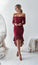 Fashion Off The Shoulder Elegant Burgundy Short Party Dress Avah Lace Homecoming Dresses CD9886