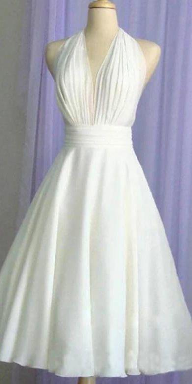 Vintage Halter White Adelyn Homecoming Dresses A Line Short With Ruffles CD9922