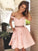 A-Line/Princess Sleeveless Off-The-Shoulder Satin Mylie Homecoming Dresses Beading Short/Mini Dresses