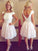 A-Line/Princess Scoop Short Sleeves Pearls Lace Homecoming Dresses Adyson Short/Mini Dresses