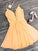 A-Line/Princess V-Neck Roselyn Homecoming Dresses Chiffon Sleeveless Ruffles Short/Mini