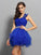 A-Line/Princess One-Shoulder Evelyn Cocktail Homecoming Dresses Beading Sleeveless Short Organza Dresses