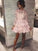 A-Line/Princess Bateau Long Sleeves Homecoming Dresses Alisa Lace Beading Short/Mini Dresses